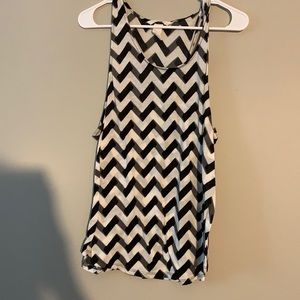 Black and white chevron tank top
